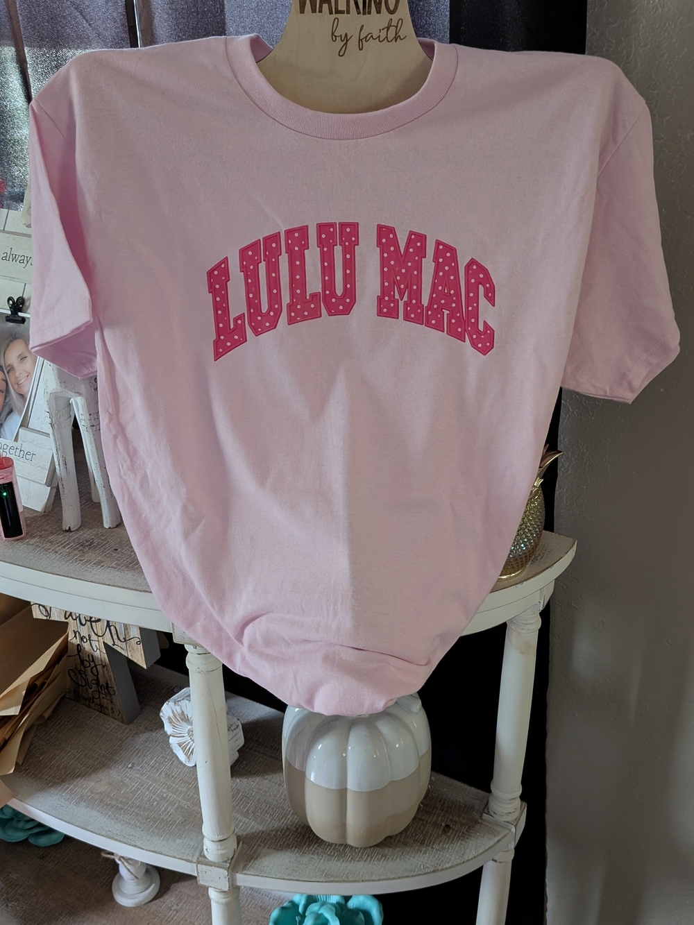 Gildan Light Pink 'LULU MAC' Logo Short Sleeve Tee